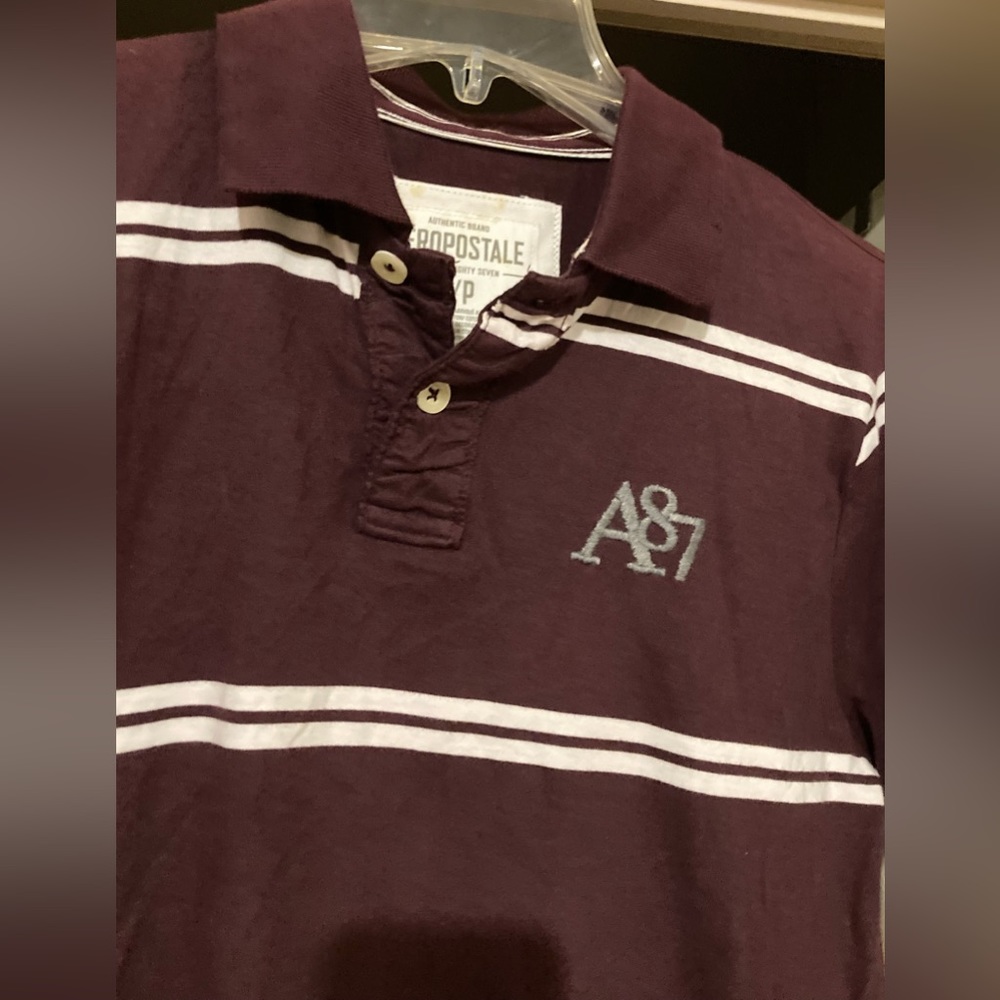Men’s Size Small Aeropostale Maroon Polo - Picture 2 of 14